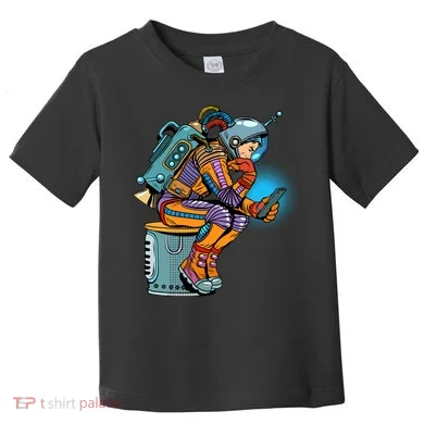 Retro Astronaut With Smartphone Toddler T-Shirt