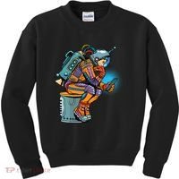 Retro Astronaut With Smartphone Kids Sweatshirt thumb 0