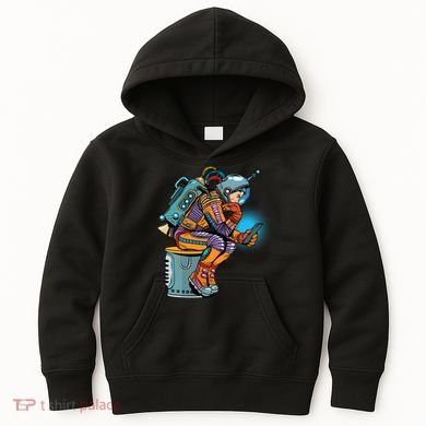 Retro Astronaut With Smartphone Kids Hoodie