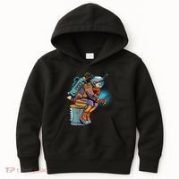 Retro Astronaut With Smartphone Kids Hoodie thumb 0