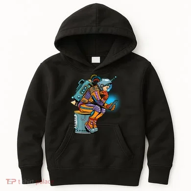 Retro Astronaut With Smartphone Kids Hoodie