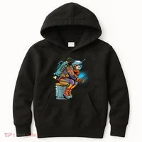 Retro Astronaut With Smartphone Kids Hoodie thumb 0