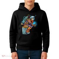 Retro Astronaut With Smartphone Kids Hoodie thumb 4