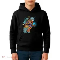 Retro Astronaut With Smartphone Kids Hoodie thumb 4