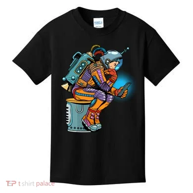 Retro Astronaut With Smartphone Kids T-Shirt