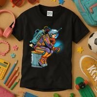 Retro Astronaut With Smartphone Kids T-Shirt thumb 3