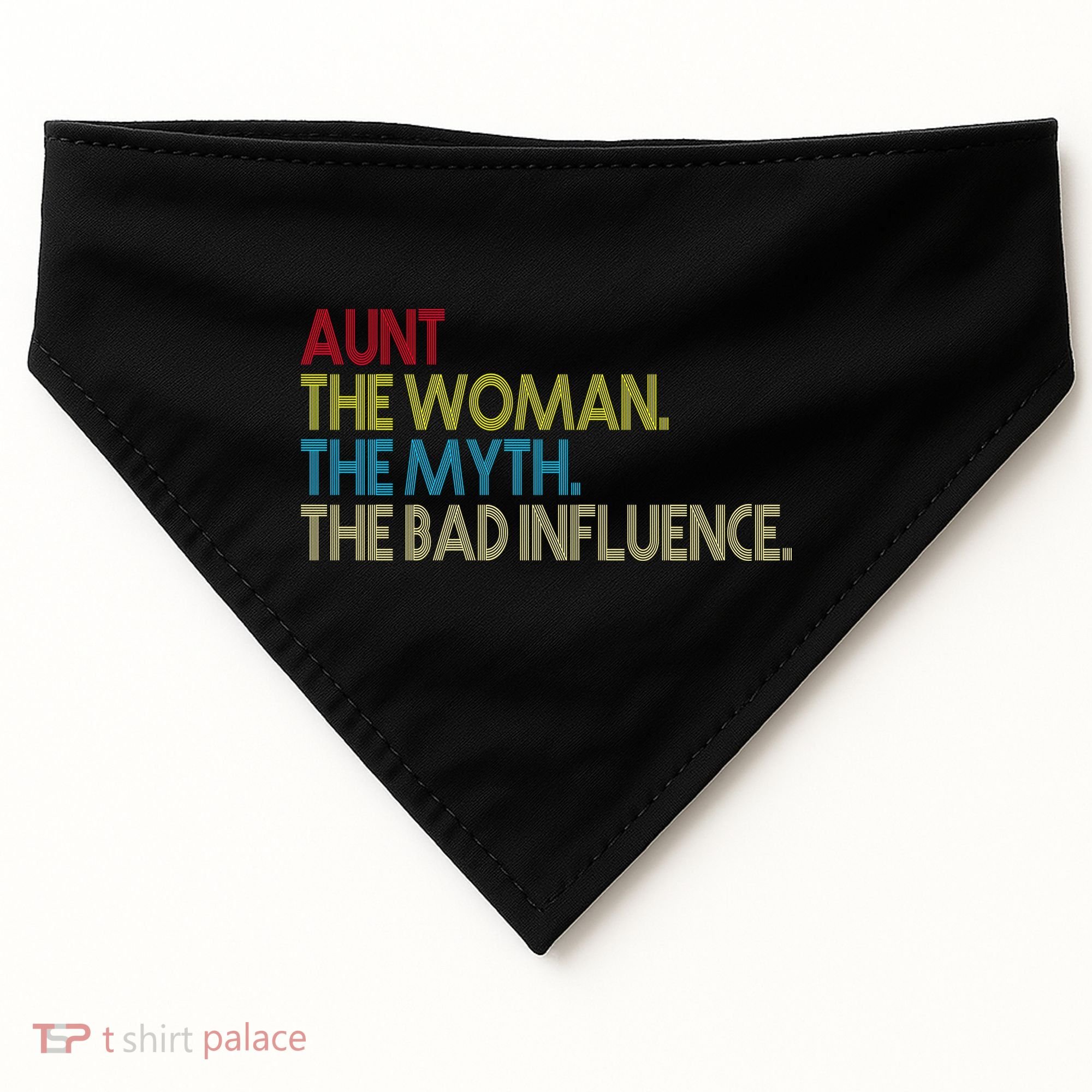 Retro Aunt The Woman Myth Bad Influence USA-Made Doggie Bandana