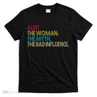 Retro Aunt The Woman Myth Bad Influence T-Shirt thumb 0