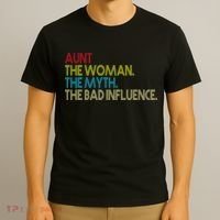 Retro Aunt The Woman Myth Bad Influence T-Shirt thumb 3