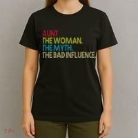 Retro Aunt The Woman Myth Bad Influence T-Shirt thumb 4