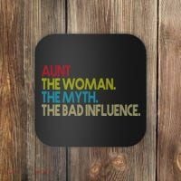 Retro Aunt The Woman Myth Bad Influence Coaster thumb 0
