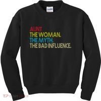 Retro Aunt The Woman Myth Bad Influence Kids Sweatshirt thumb 0