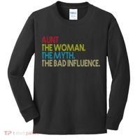 Retro Aunt The Woman Myth Bad Influence Kids Long Sleeve Shirt thumb 0