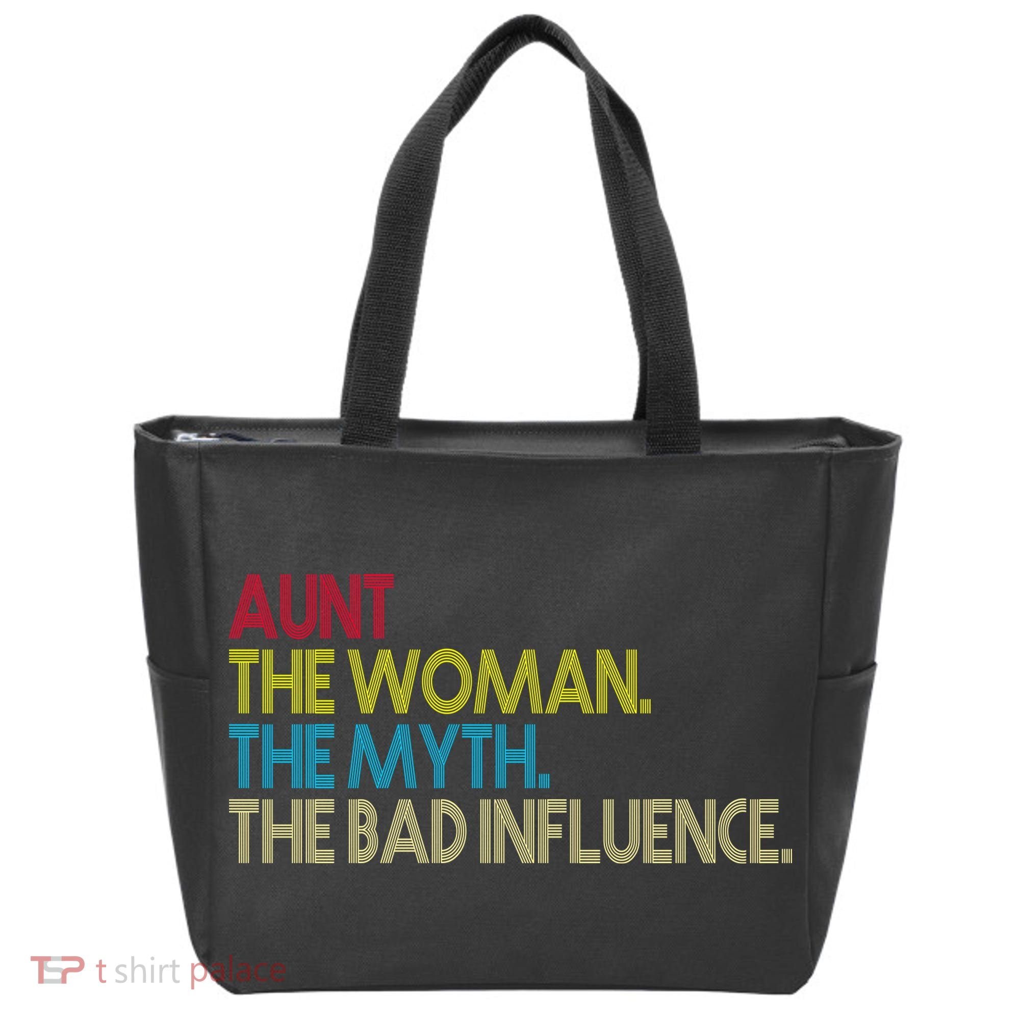 Retro Aunt The Woman Myth Bad Influence Tote Bag