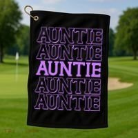 Retro Auntie Pattern   Golf Towel thumb 1