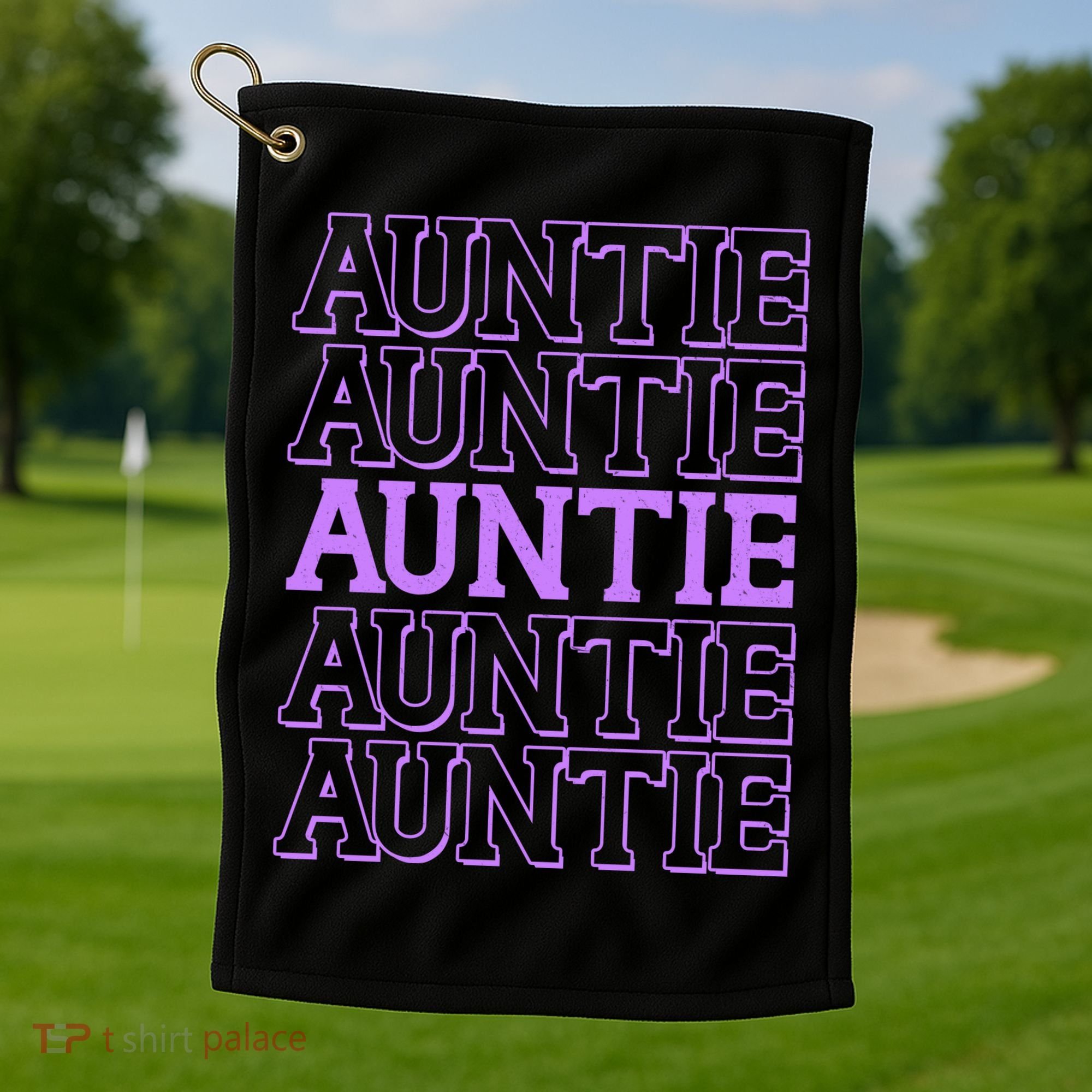 Retro Auntie Pattern   Golf Towel