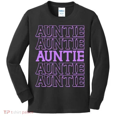 Retro Auntie Pattern Kids Long Sleeve Shirt