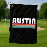 Retro Austin Texas Golf Towel thumb 1