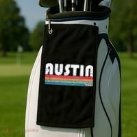 Retro Austin Texas Golf Towel thumb 2