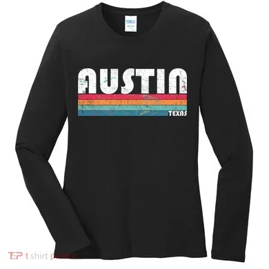 Retro Austin Texas Women's Long Sleeve Shirt