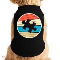 Retro Autism Awareness Puzzle Piece Doggie Tank thumb 0