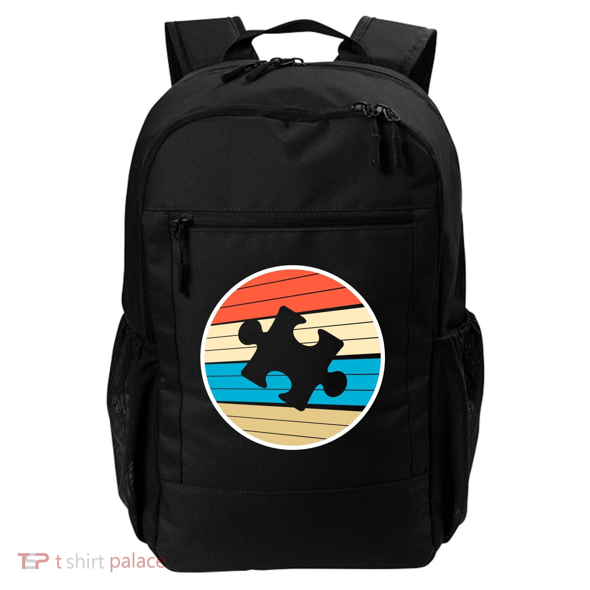 Retro Autism Awareness Puzzle Piece Backpack