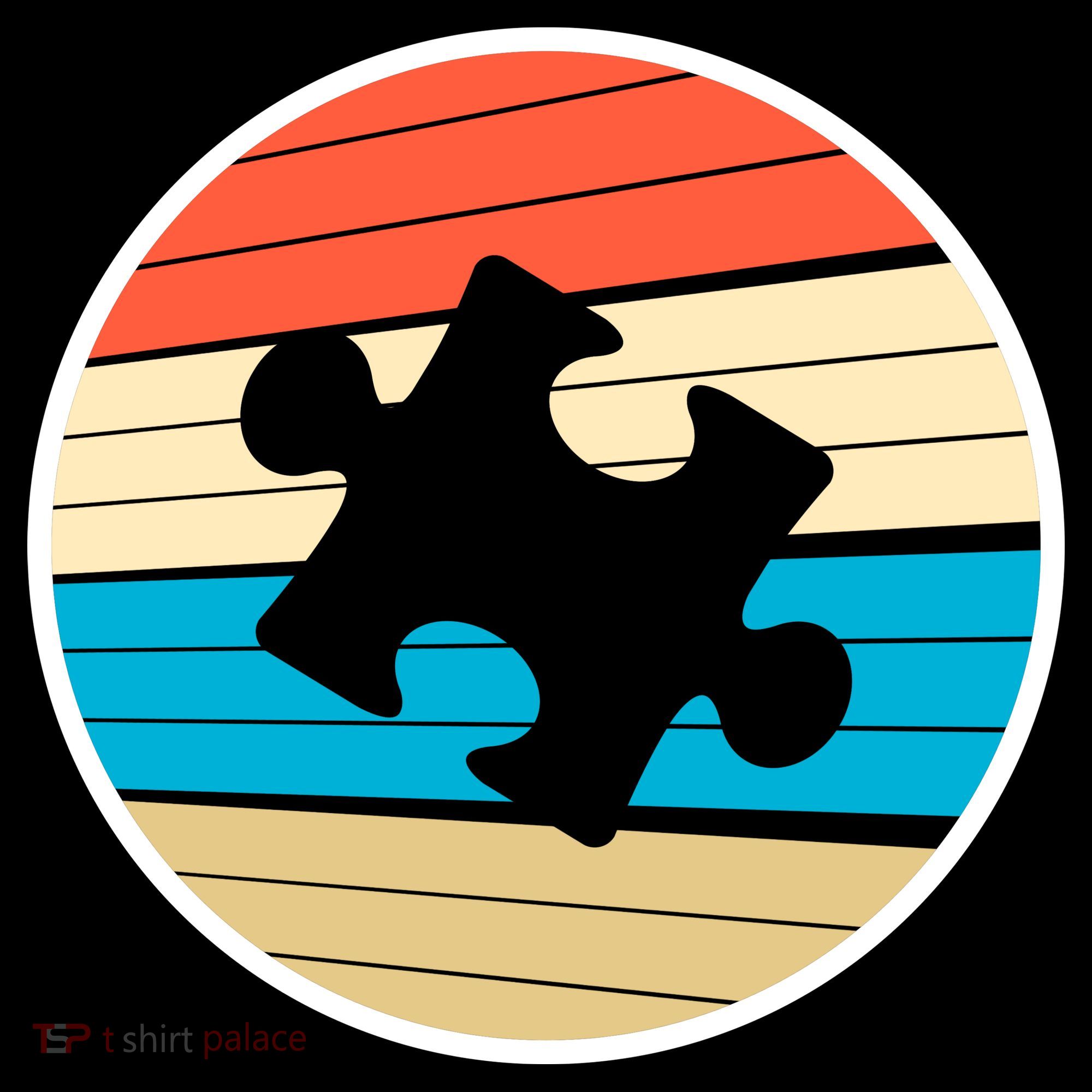Retro Autism Awareness Puzzle Piece Backpack