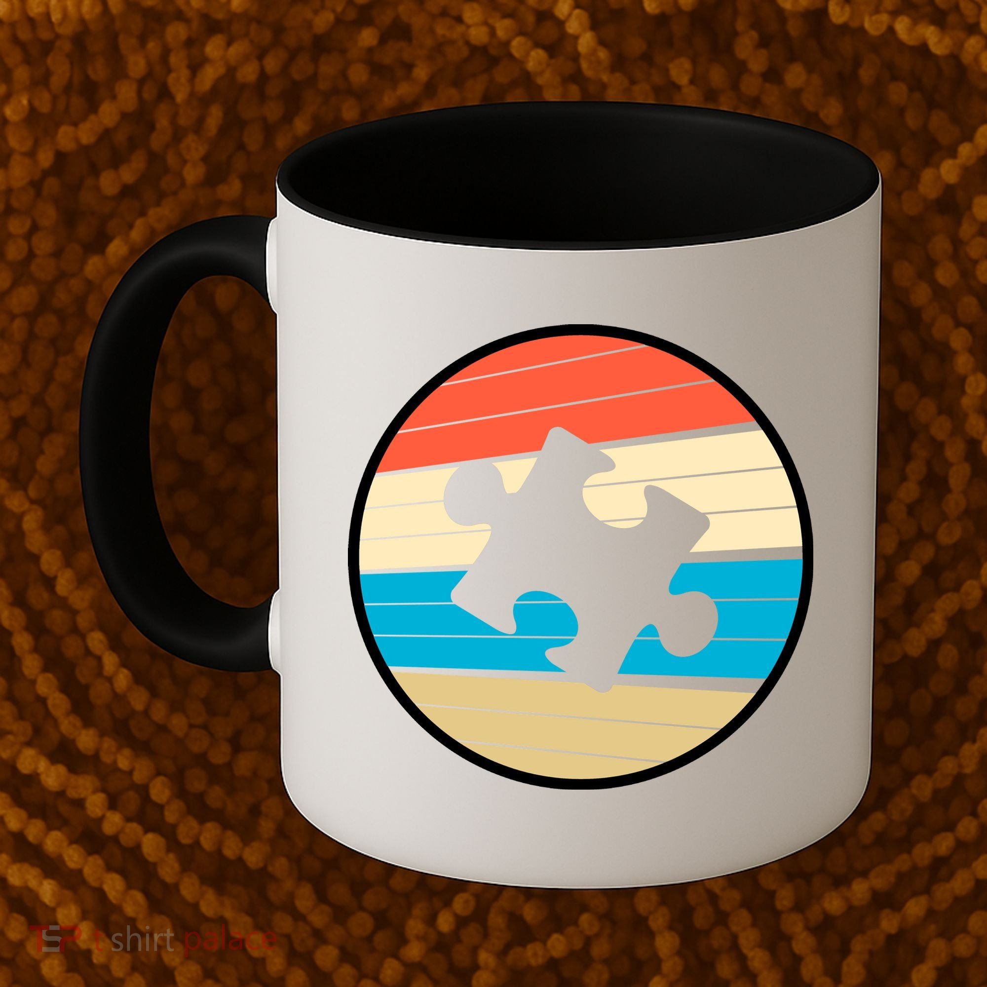 Retro Autism Awareness Puzzle Piece Coffee Mug