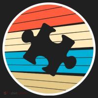 Retro Autism Awareness Puzzle Piece Beanie thumb 2