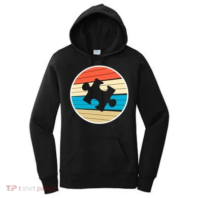 Retro Autism Awareness Puzzle Piece Women's Hoodie