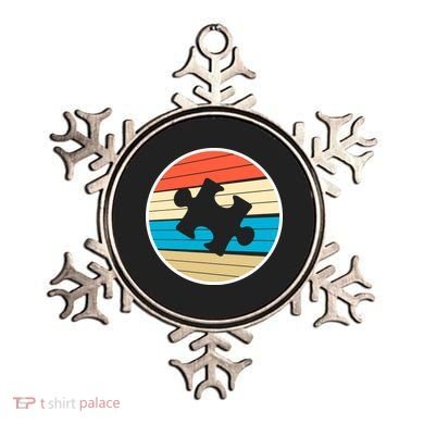 Retro Autism Awareness Puzzle Piece Ornament