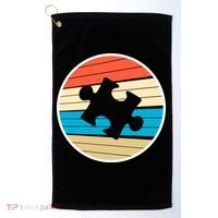 Retro Autism Awareness Puzzle Piece Golf Towel thumb 0