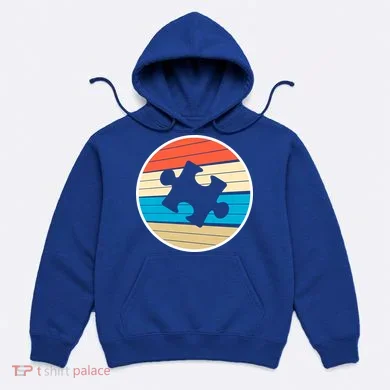 Retro Autism Awareness Puzzle Piece Hoodie