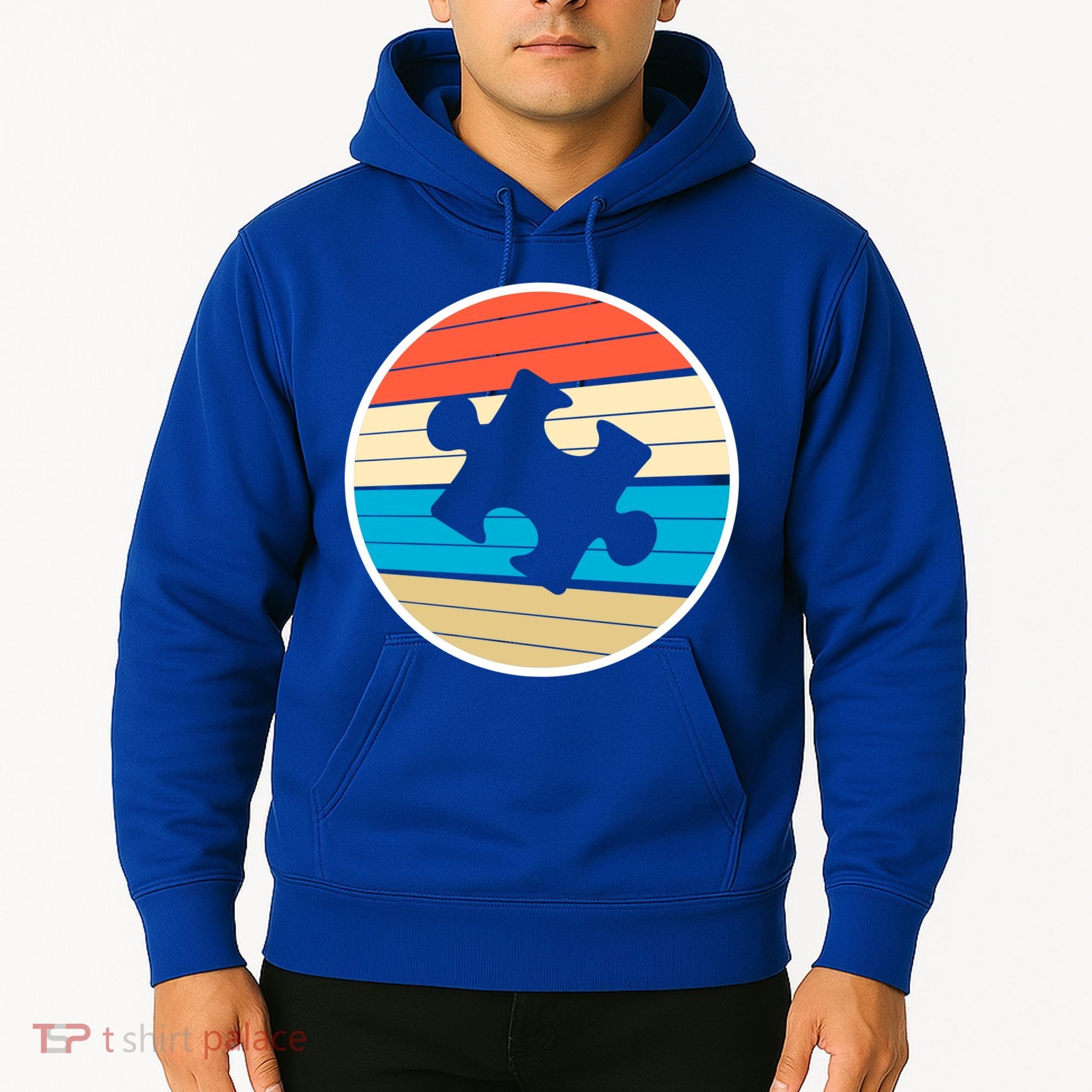 Retro Autism Awareness Puzzle Piece Hoodie