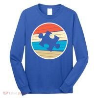 Retro Autism Awareness Puzzle Piece Long Sleeve Shirt thumb 0