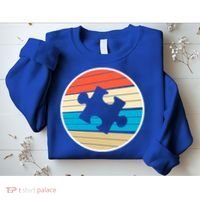 Retro Autism Awareness Puzzle Piece Sweatshirt thumb 2