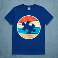 Retro Autism Awareness Puzzle Piece T-Shirt thumb 5