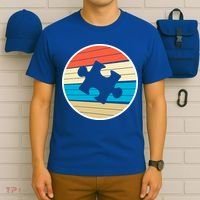 Retro Autism Awareness Puzzle Piece T-Shirt thumb 6