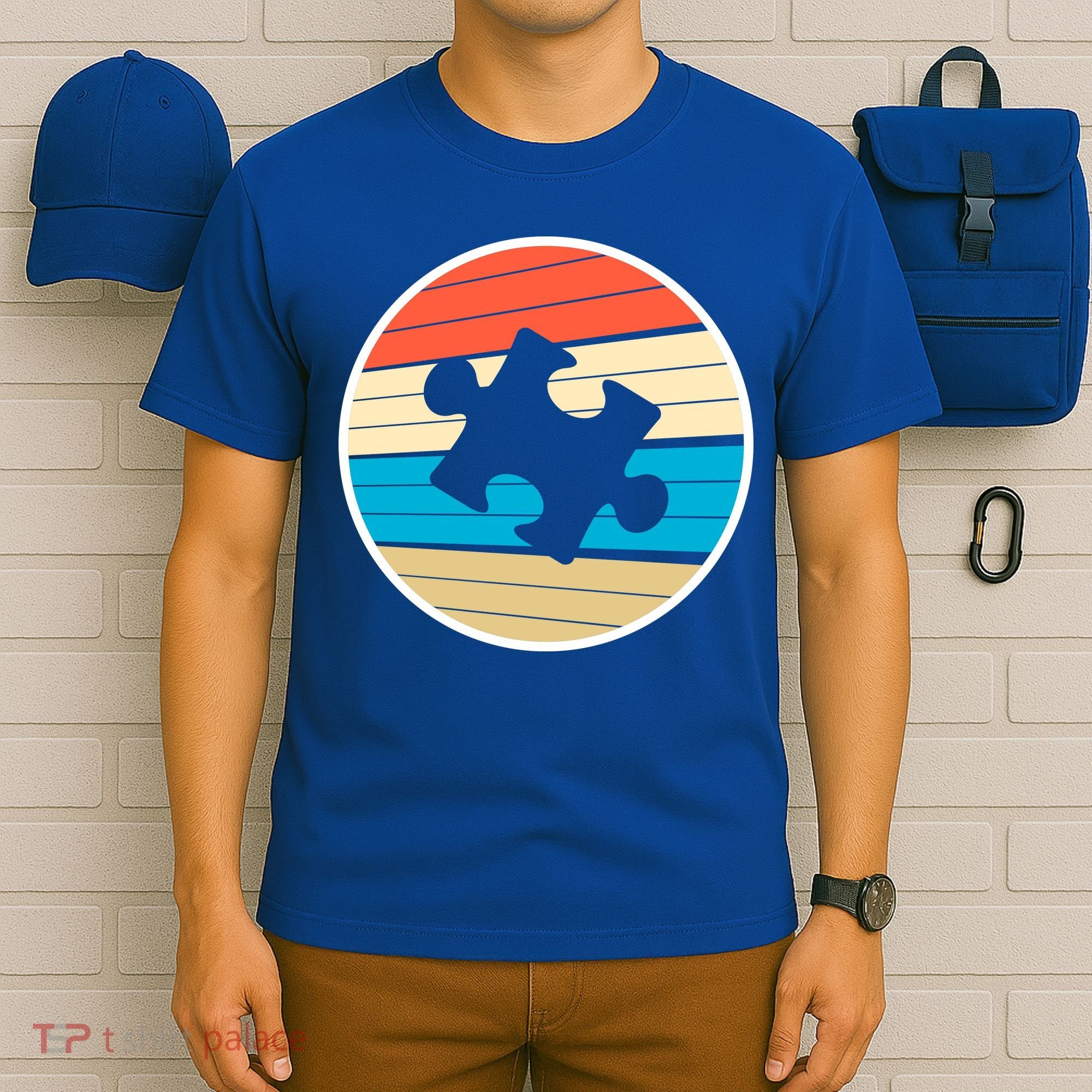 Retro Autism Awareness Puzzle Piece T-Shirt