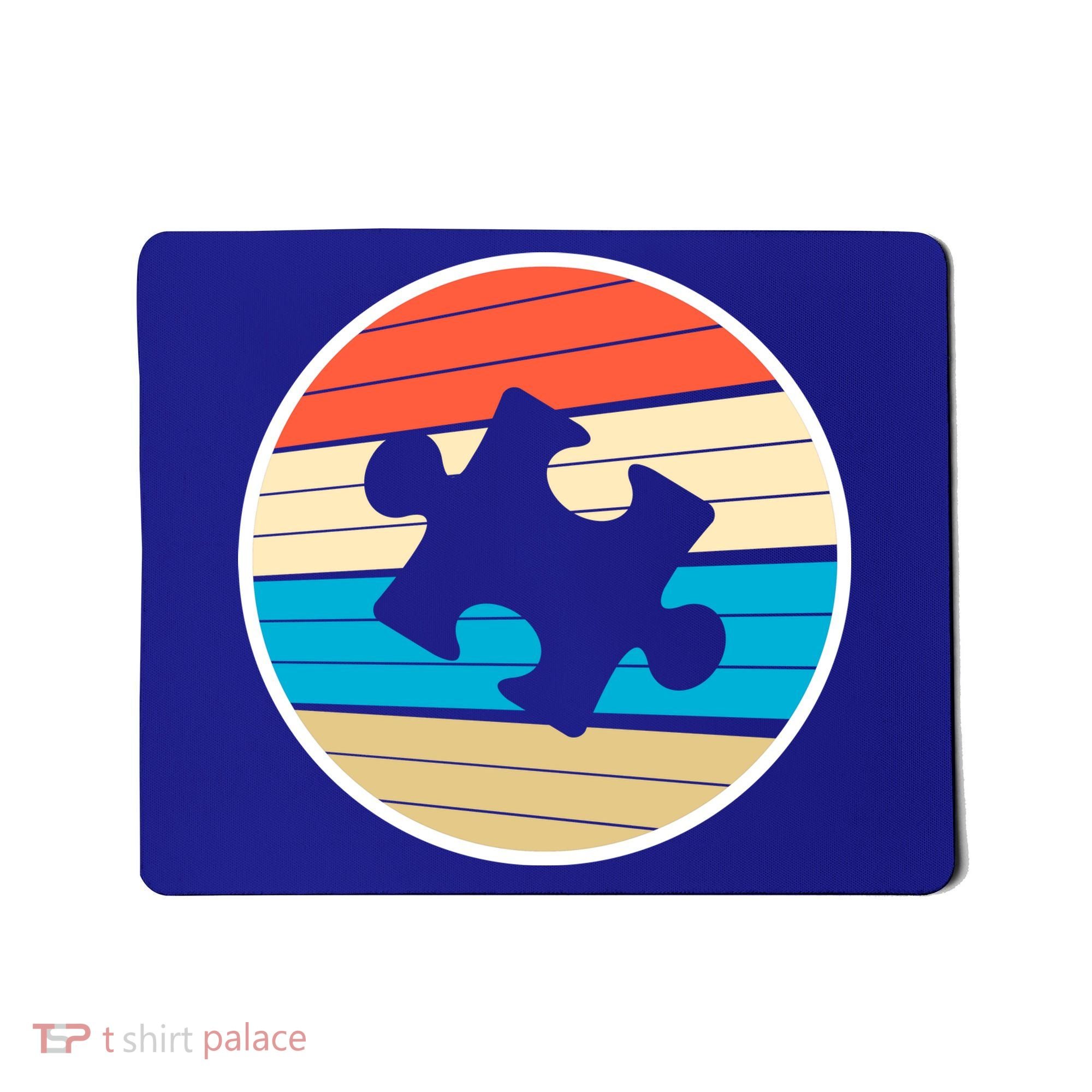 Retro Autism Awareness Puzzle Piece Mousepad