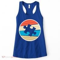 Retro Autism Awareness Puzzle Piece Women's Tank Top thumb 0