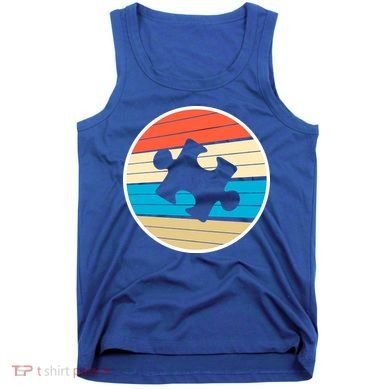 Retro Autism Awareness Puzzle Piece Tank Top