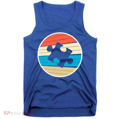 Retro Autism Awareness Puzzle Piece Tank Top