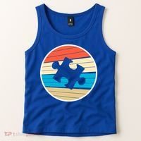 Retro Autism Awareness Puzzle Piece Tank Top thumb 2