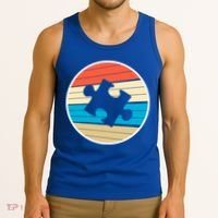 Retro Autism Awareness Puzzle Piece Tank Top thumb 3