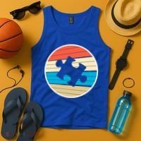 Retro Autism Awareness Puzzle Piece Tank Top thumb 4