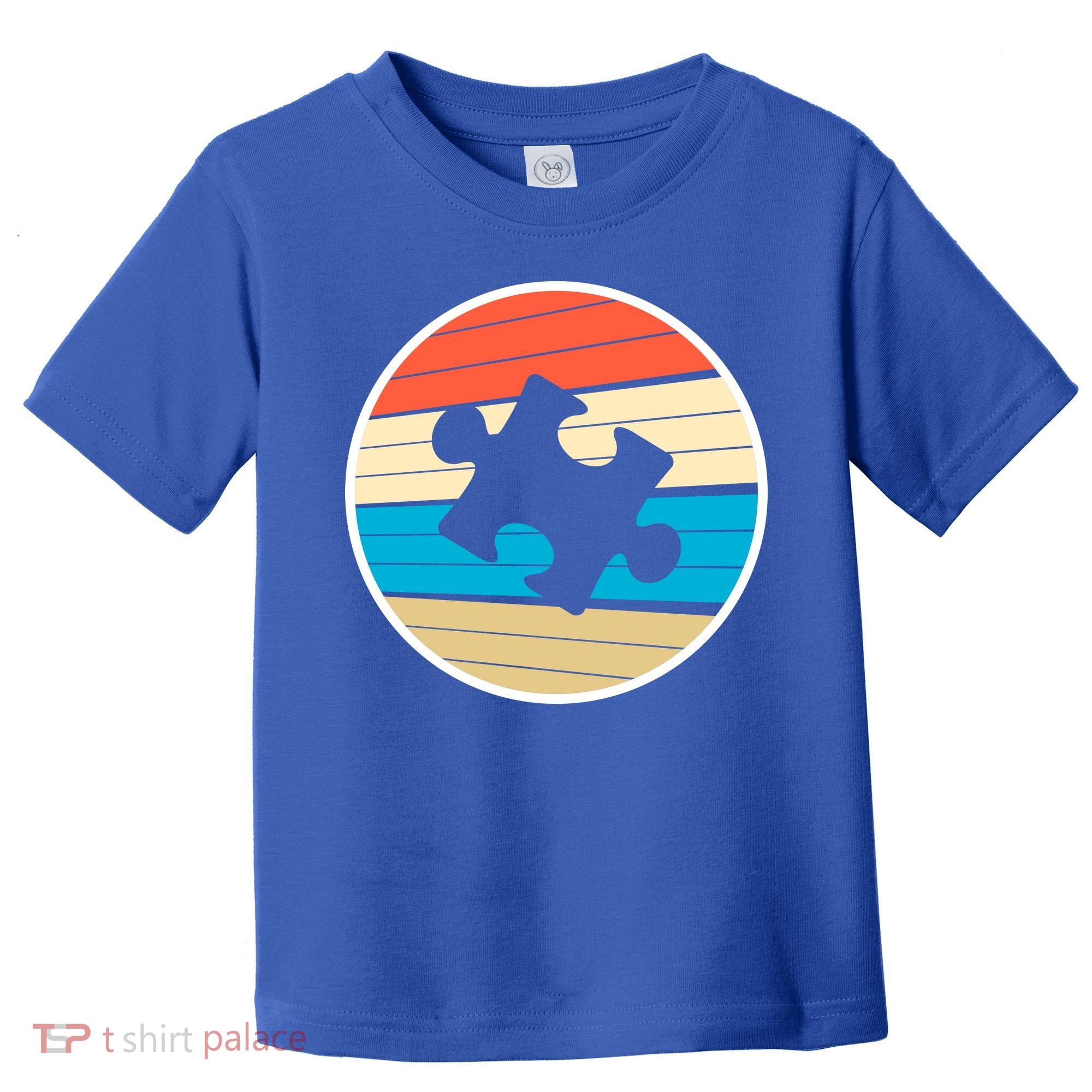 Retro Autism Awareness Puzzle Piece Toddler T-Shirt