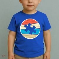 Retro Autism Awareness Puzzle Piece Toddler T-Shirt thumb 2