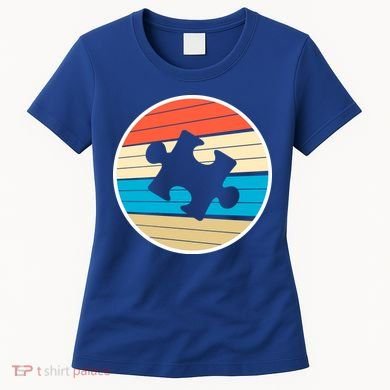 Retro Autism Awareness Puzzle Piece Women's T-Shirt