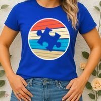 Retro Autism Awareness Puzzle Piece Women's T-Shirt thumb 2